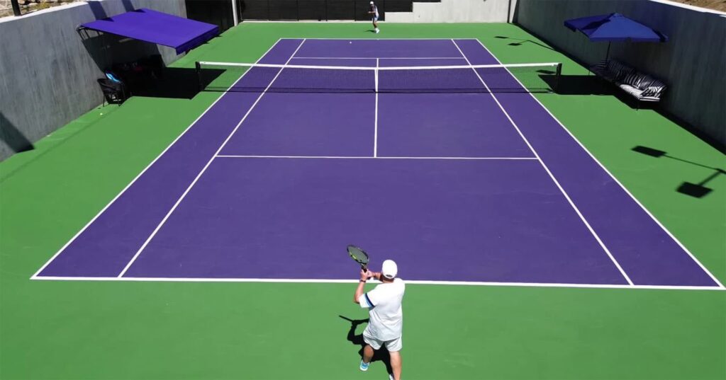 The Blue Zone tennis court
