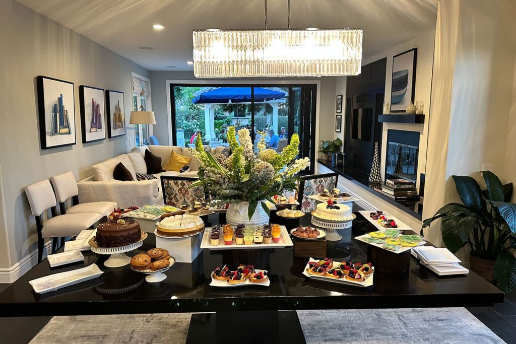Dessert table in the dining area
