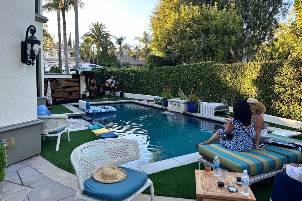 Musicians at the pool area